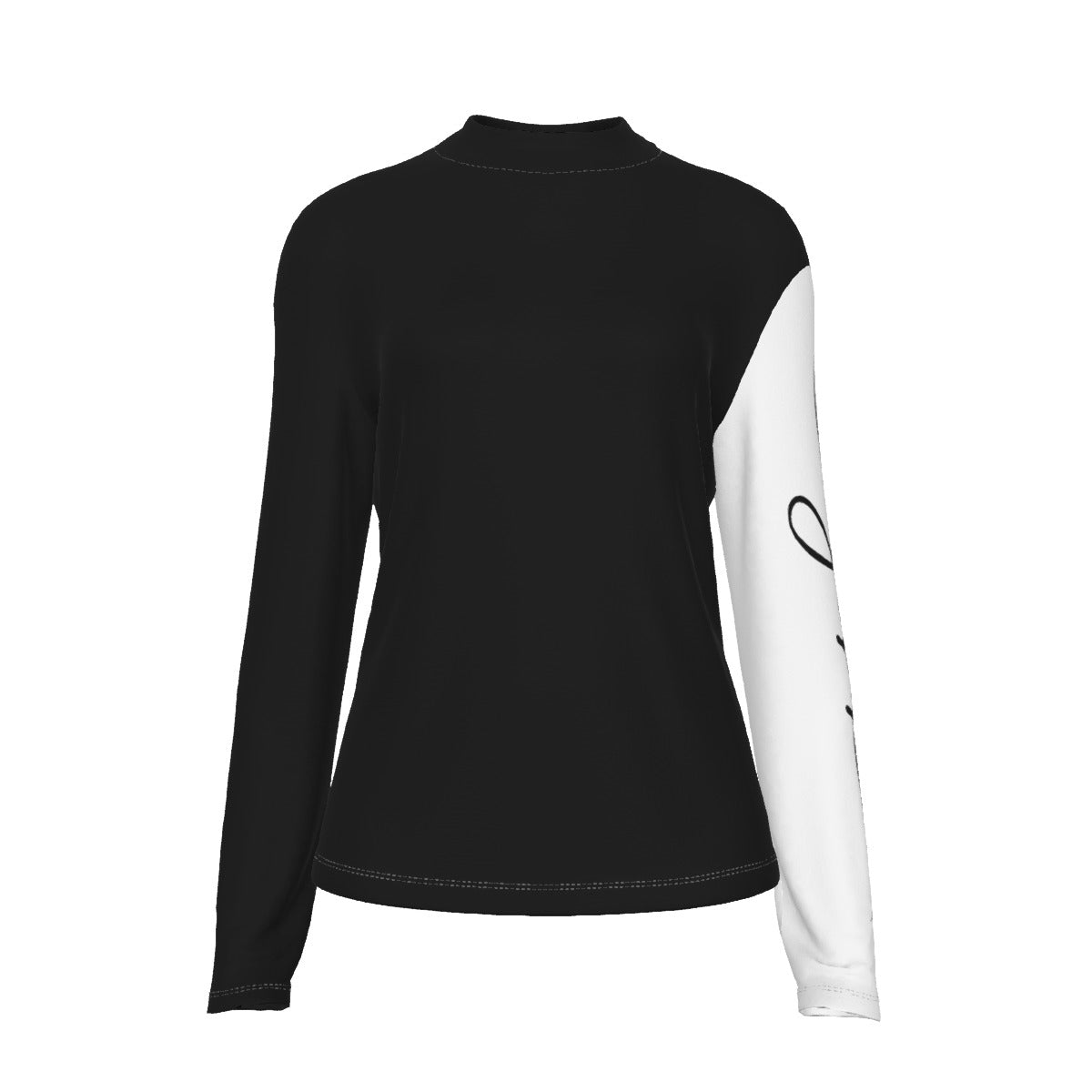 JESUS Sleeve Black and White Turtleneck Top - WearYnobe