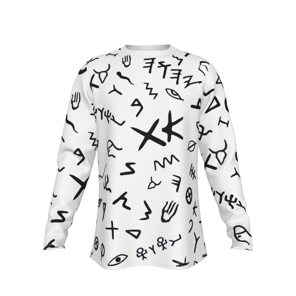 YAHUAH Ancient Paleo Phoenician Pictograph Alphabet Pattern Long Sleeve T-Shirt - WearYnobe