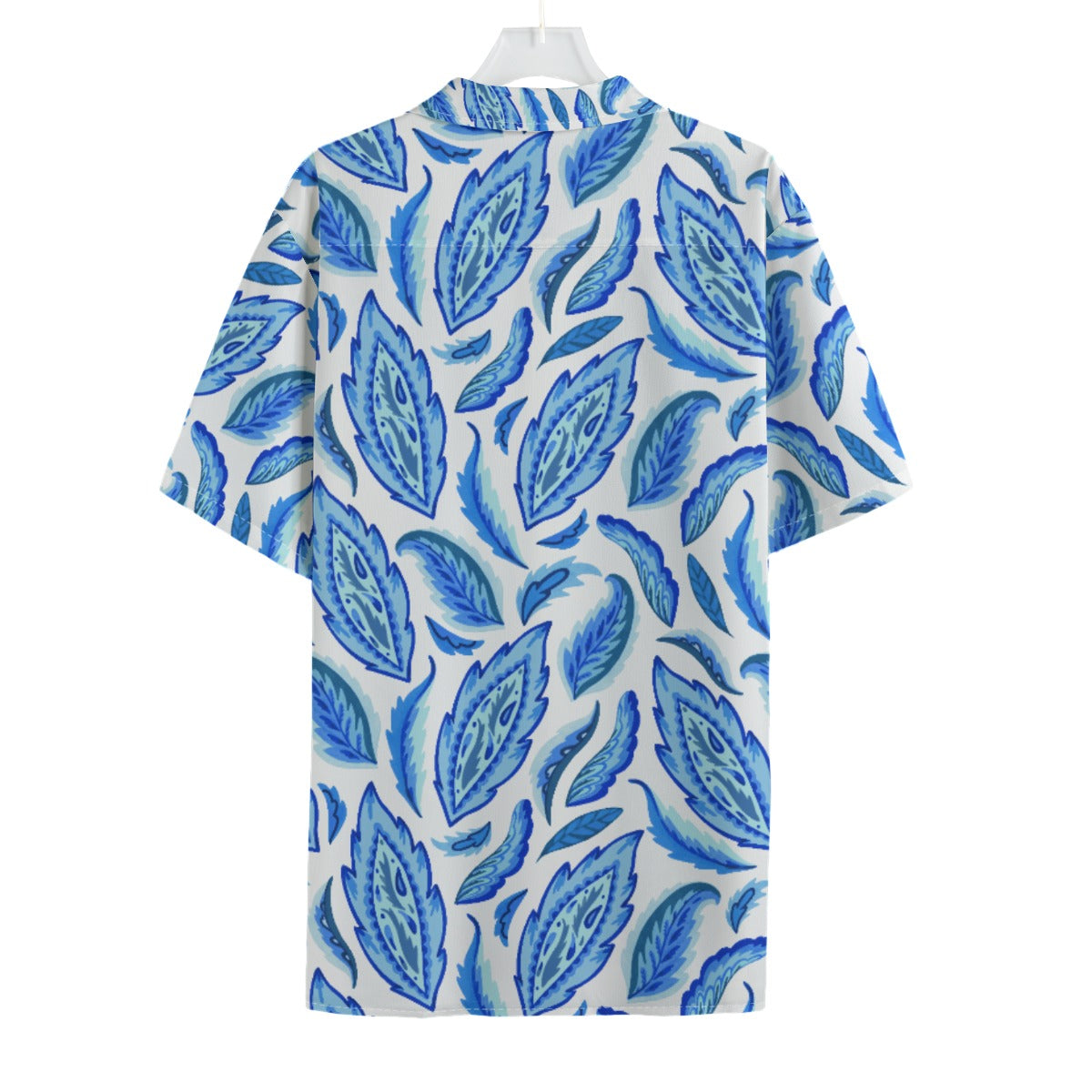 VIRTUOUS Blue Feather Print Hawaiian Shirt - WearYnobe