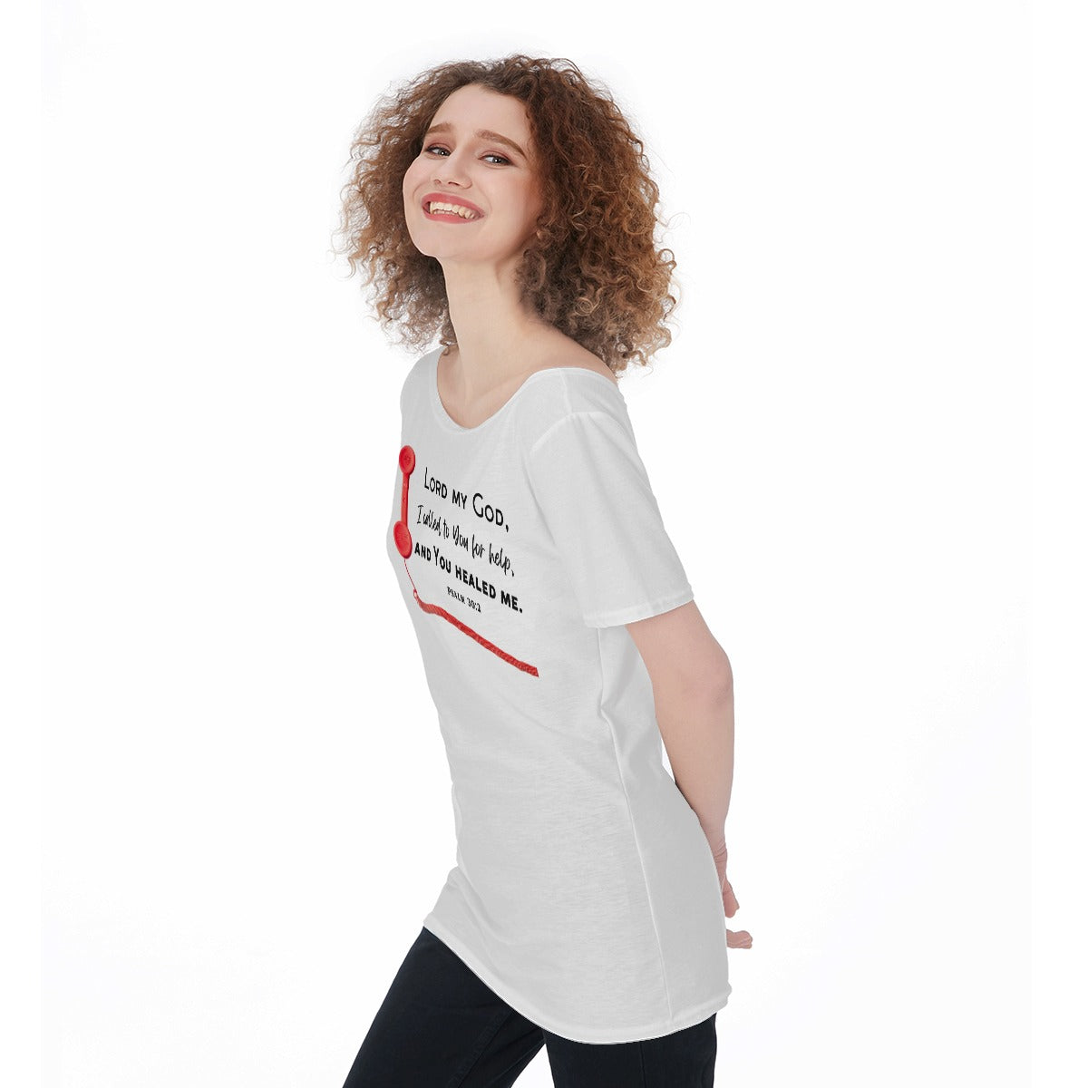 I CALLED YOU FOR HELP AND YOU HEALED ME Psalm 30:2 Off Shoulder T Shirt - WearYnobe