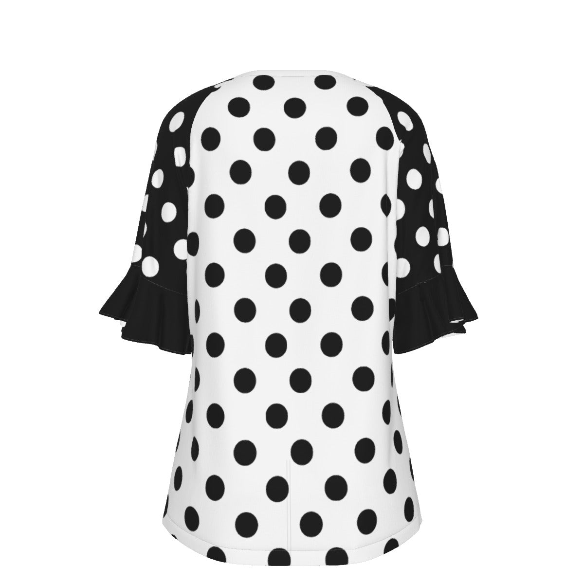 REPENT John 1:9 Polka Dot V Neck Bat Sleeve Shirt - WearYnobe