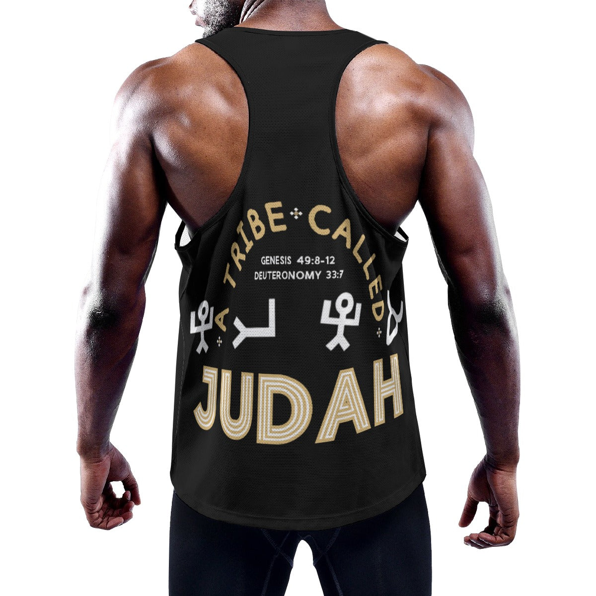 Judah  A Tribe Called Judah on Back All-Over Print Men's Slim Y-Back Muscle Tank Top - WearYnobe