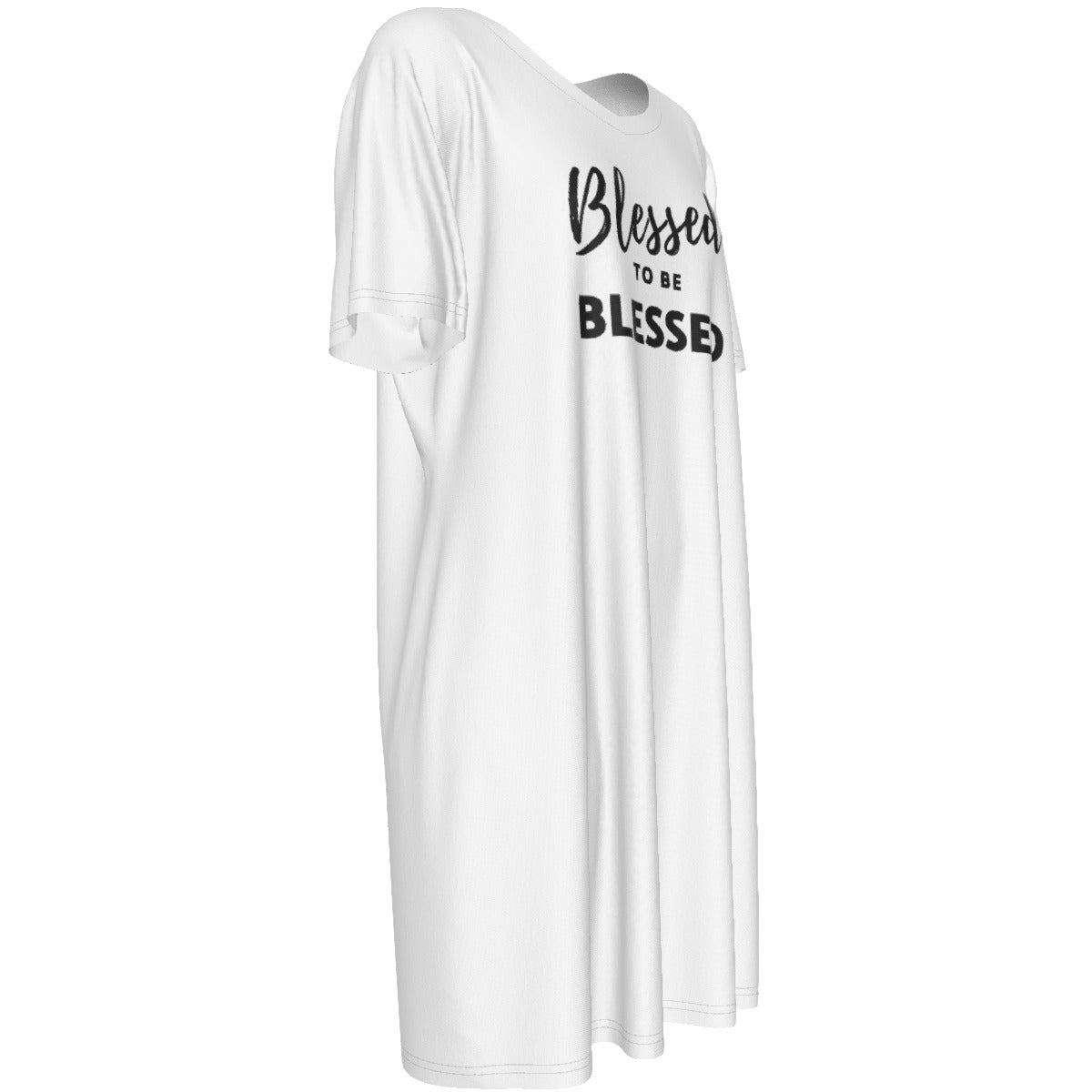 BLESSED TO BE BLESSED Short Sleeve Casual Cotton Dress - WearYnobe