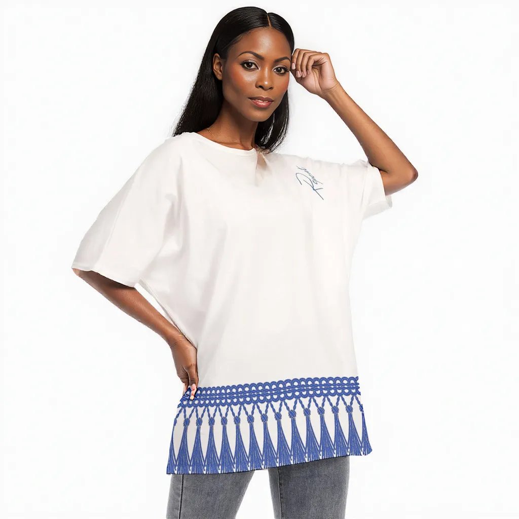 Repent with Fringe Print All-Over Print Women's Bat Sleeves Blouse | 190GSM Cotton - WearYnobe