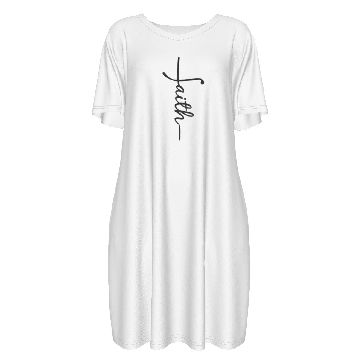 FAITH Short Sleeve Waist Dress - WearYnobe