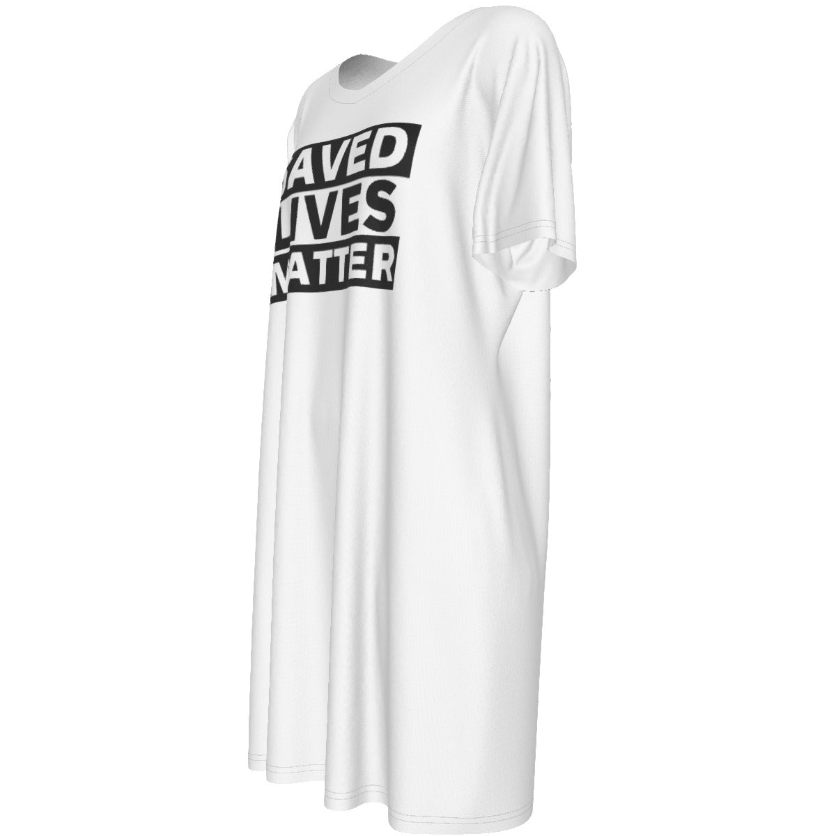SAVED LIVES MATTER Short Sleeve Casual Cotton Dress - WearYnobe