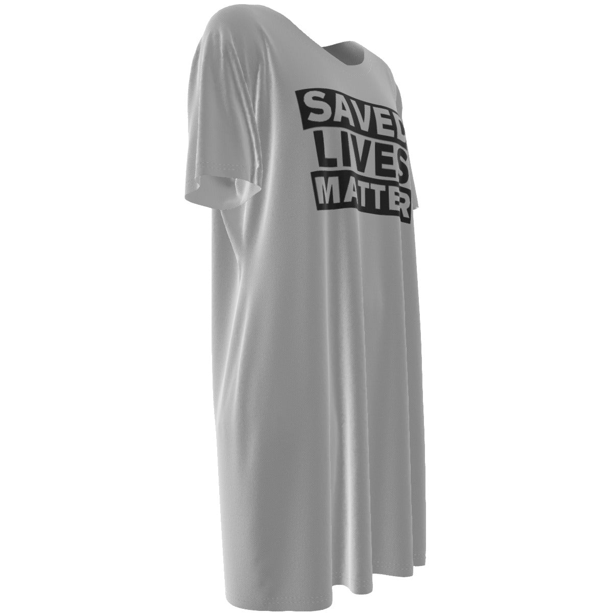 SAVED LIVES MATTER Short Sleeve Casual Cotton Dress - WearYnobe