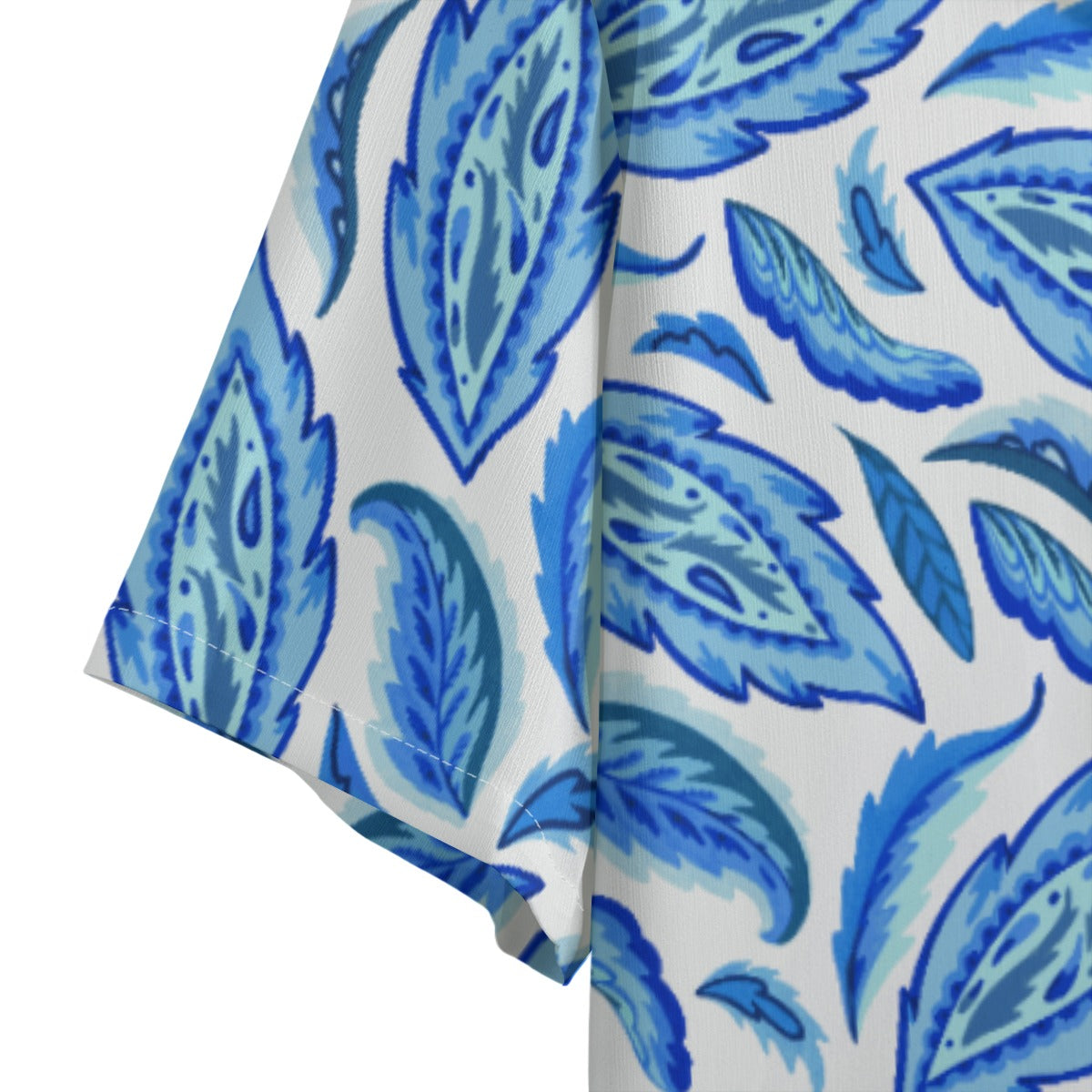 VIRTUOUS Blue Feather Print Hawaiian Shirt - WearYnobe
