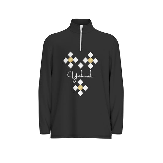 Men's YAHUAH Black Sports Collar Long Sleeve Jersey