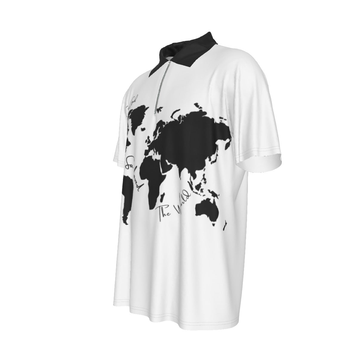 FOR GOD SO LOVED THE WORLD BELIEVE Short Sleeve Zip Collar Polo Shirt - WearYnobe