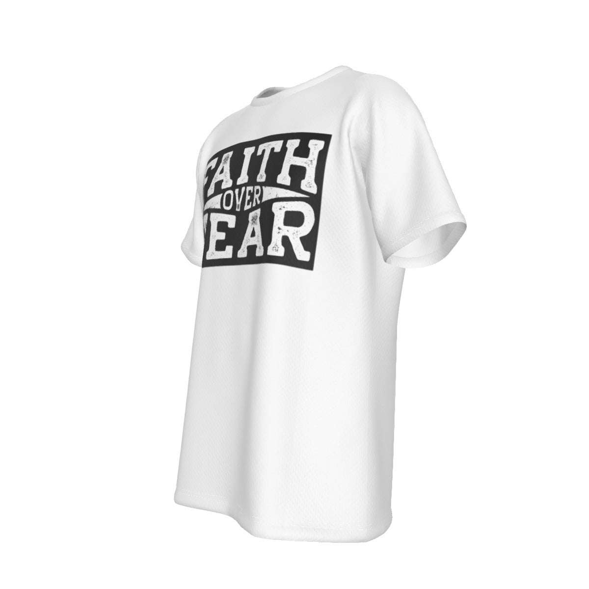 FAITH OVER FEAR White T Shirt - WearYnobe
