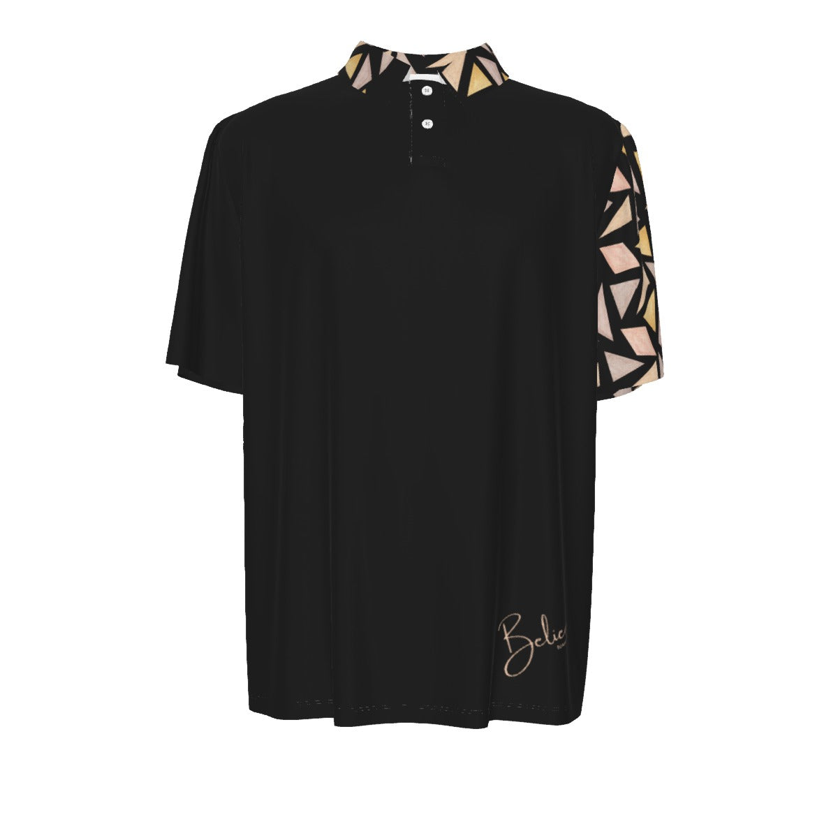 BELIEVE  Romans 10:9 Abstract Pattern Casual Polo Shirt - WearYnobe