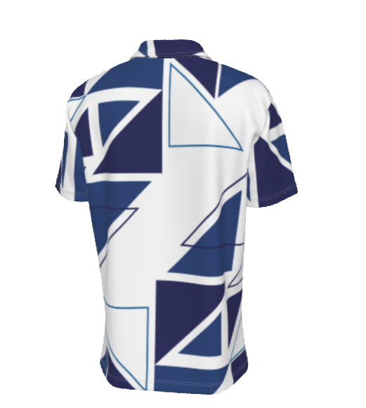 BLESSED Matthew 5:6 Blue Abstract Print Short Sleeve Button Shirt - WearYnobe