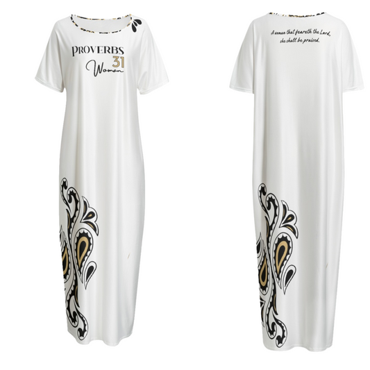 PROVERBS 31 WOMAN Paisley Long Gown Dress With Pockets - WearYnobe