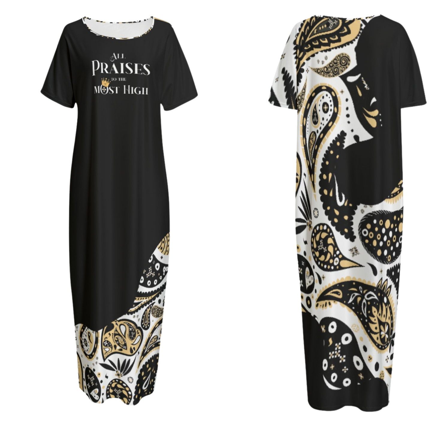 ALL PRAISES TO THE MOST HIGH Long Loose Dress With Pockets - WearYnobe