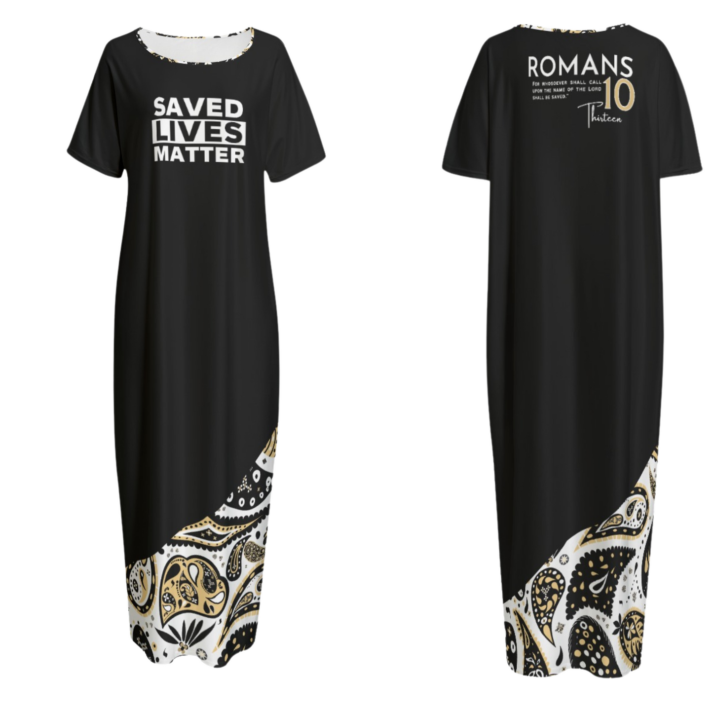 SAVED LIVES MATTER Romans 10:13 Long Gown Dress With Pockets - WearYnobe