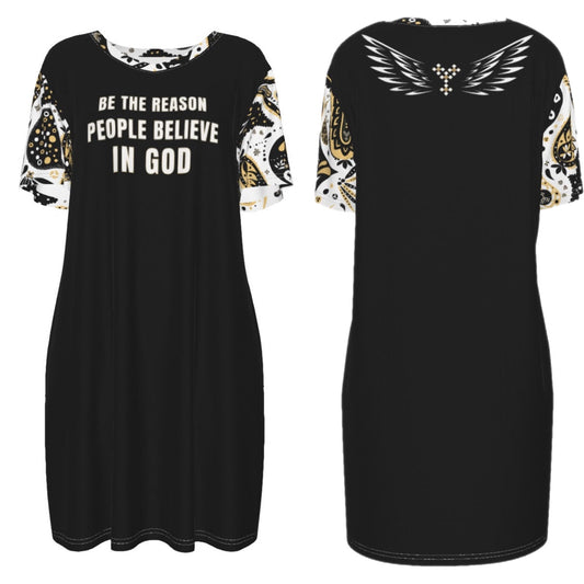 BE THE REASON PEOPLE BELIEVE IN GOD Cotton Dress - WearYnobe