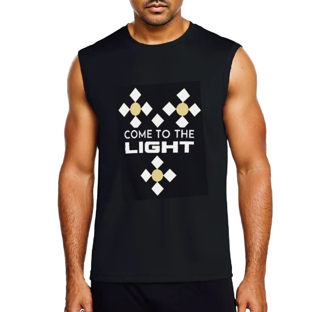 COME TO THE LIGHT White O Neck Sleeveless T Shirt - WearYnobe