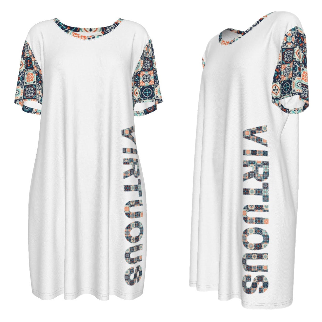 VIRTUOUS Boho Pattern Cotton Dress - WearYnobe