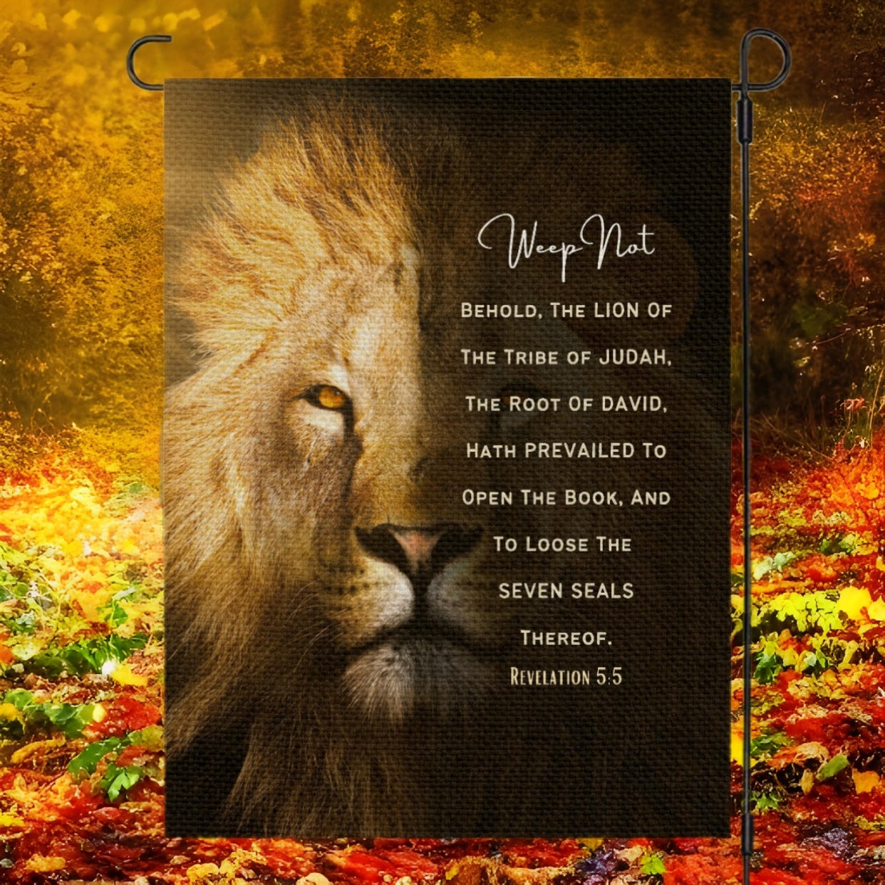JUDAH Weep Not Revelation 5:5 Garden Flag - WearYnobe