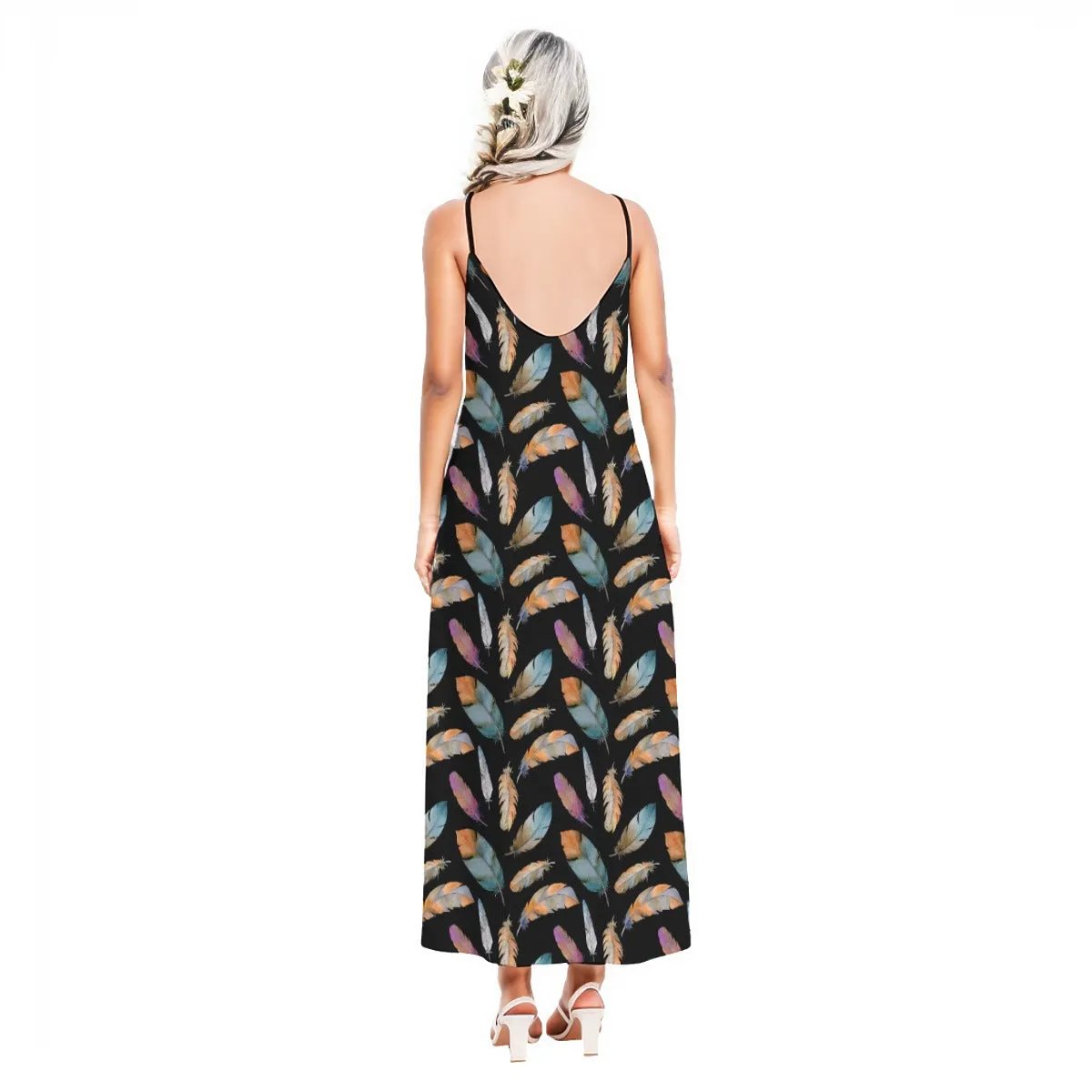 BELIEVE John 3:16 Feather Print Sling Dress - WearYnobe