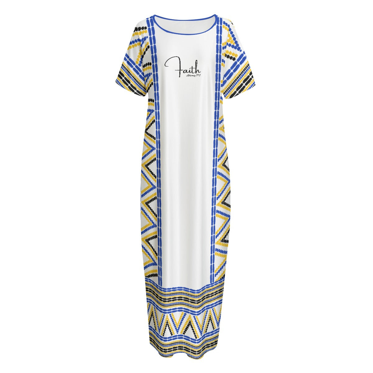 FAITH Hebrews 11:1 Scripture Multicolor Pattern Dress - WearYnobe