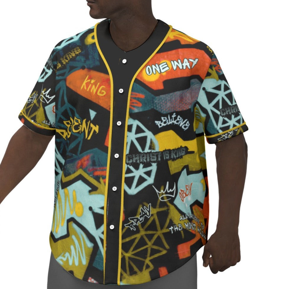 GRAFFITI GOD Short Sleeve Baseball Jersey - WearYnobe