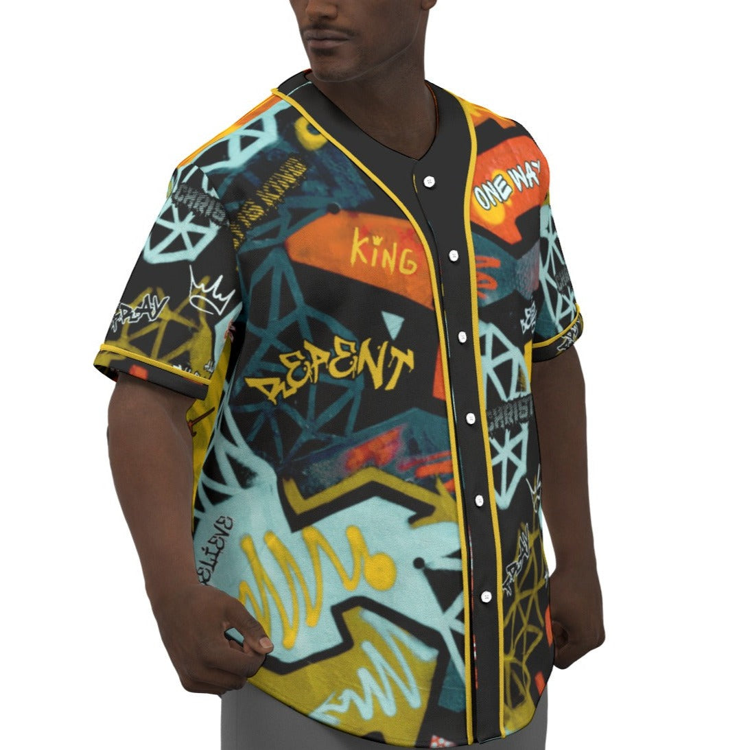 GRAFFITI GOD Short Sleeve Baseball Jersey - WearYnobe