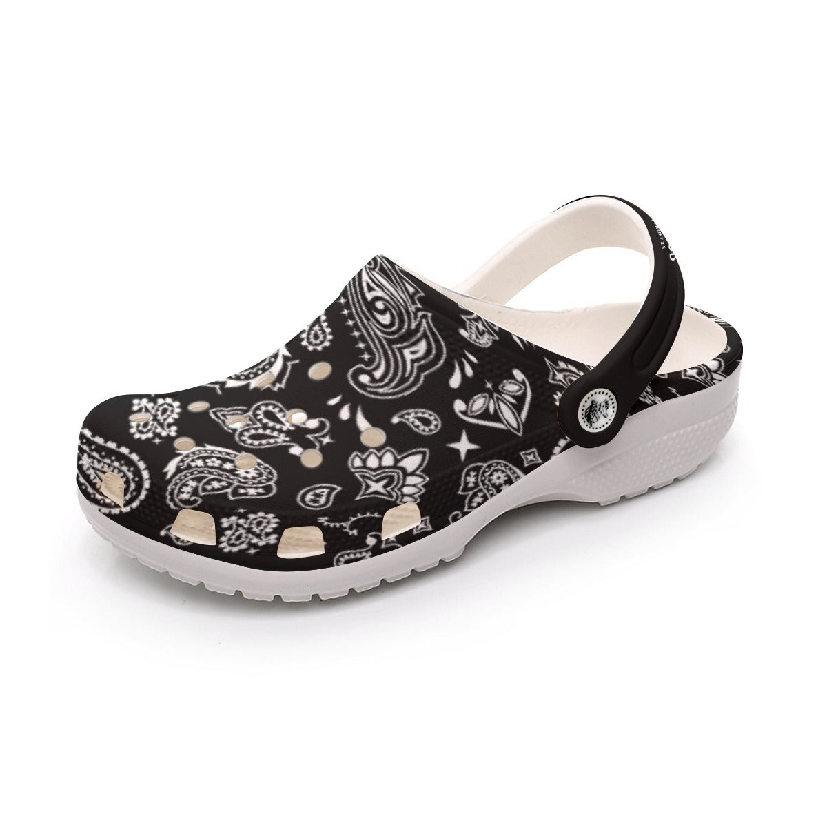 Women's ONE GOD Paisley Black Clogs - WearYnobe