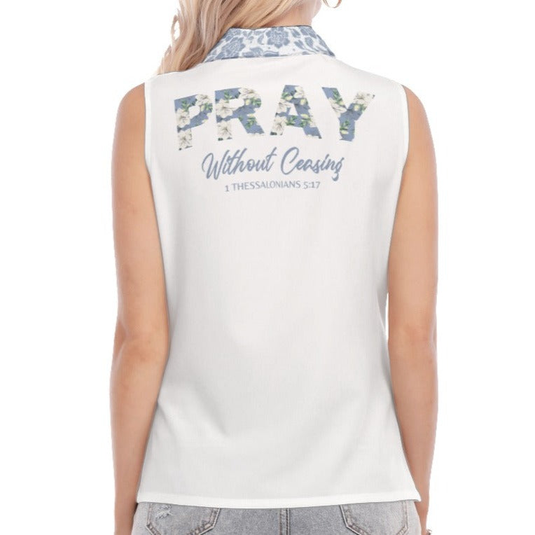 PRAY Without Ceasing Floral Sleeveless Shirt - WearYnobe