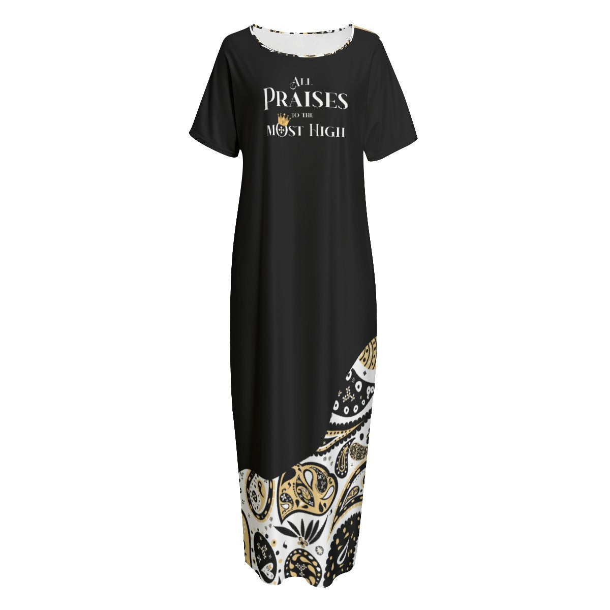 ALL PRAISES TO THE MOST HIGH Long Loose Dress With Pockets - WearYnobe