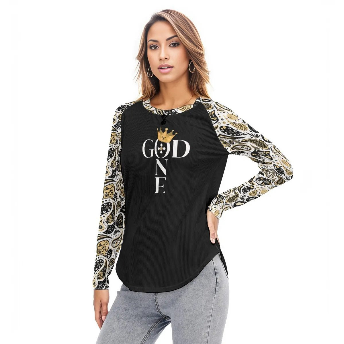 ONE GOD 1 Timothy 2:5 Scripture Paisley Long Sleeve Shirt - WearYnobe