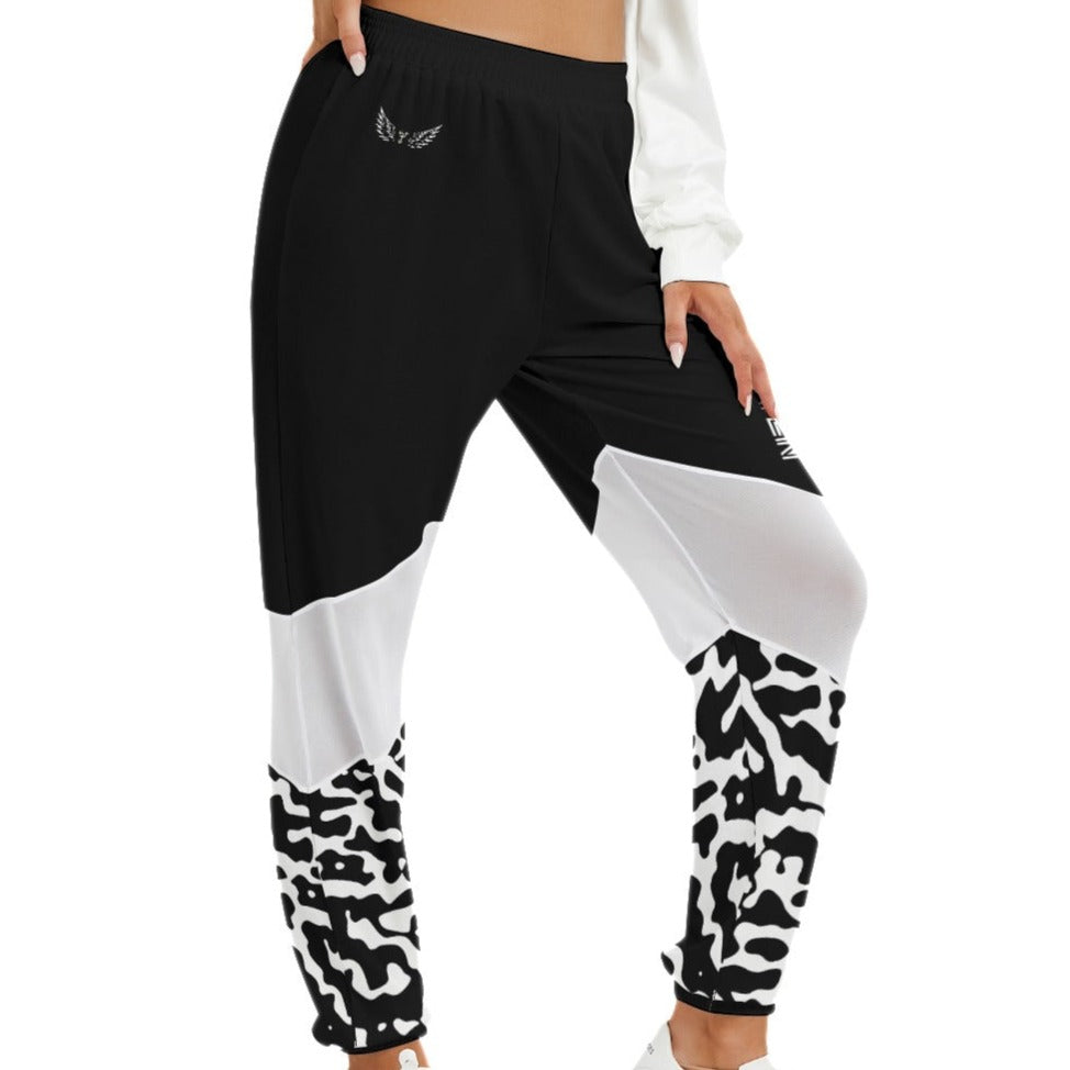 GOD DRIVEN  Black and White Camouflage Print Mesh Pants - WearYnobe