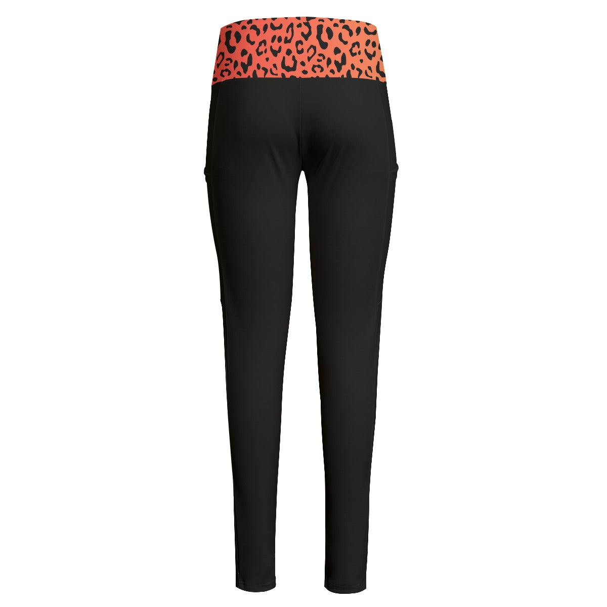 PURPOSE Orange Leopard Print High Waist Leggings With Side Pockets - WearYnobe