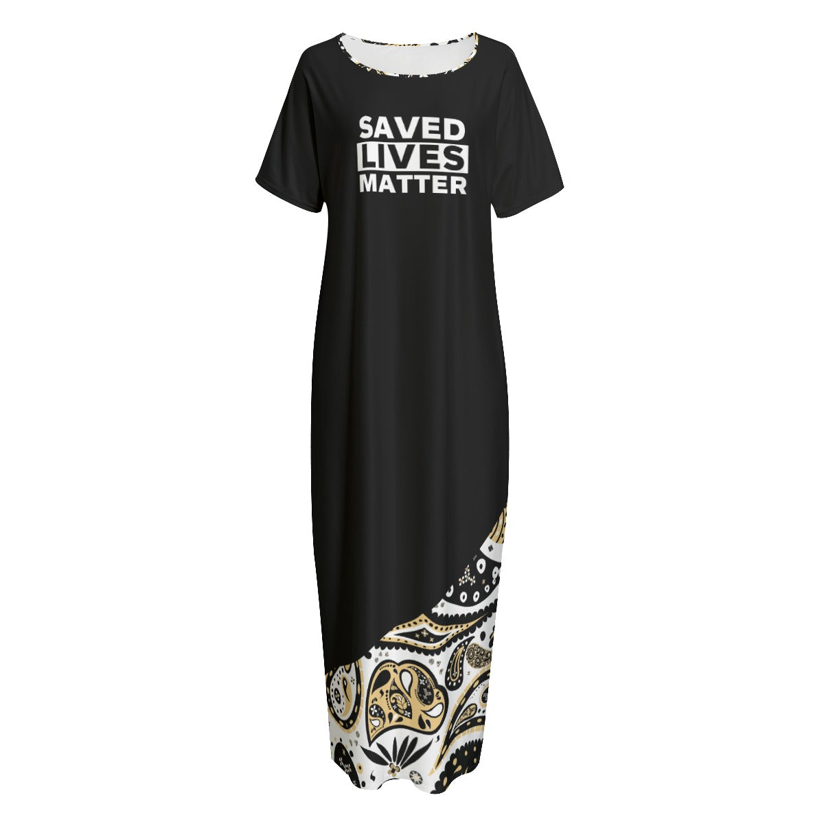 SAVED LIVES MATTER Romans 10:13 Long Gown Dress With Pockets - WearYnobe