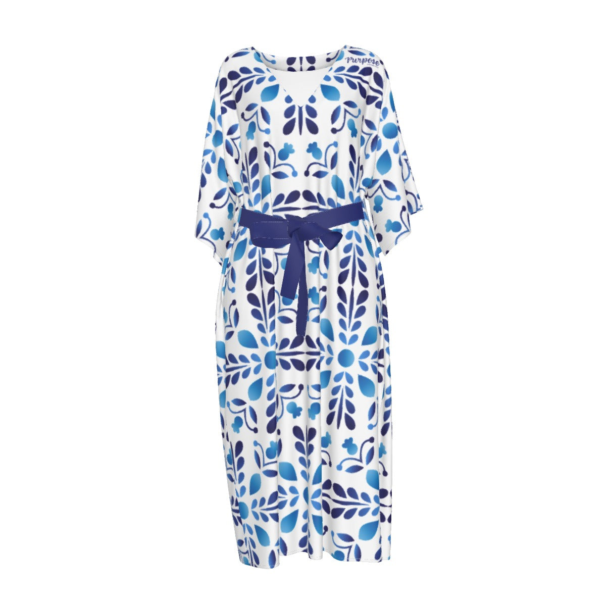 PURPOSE Jeremiah 29:11 Blue Pattern Long Dress - WearYnobe
