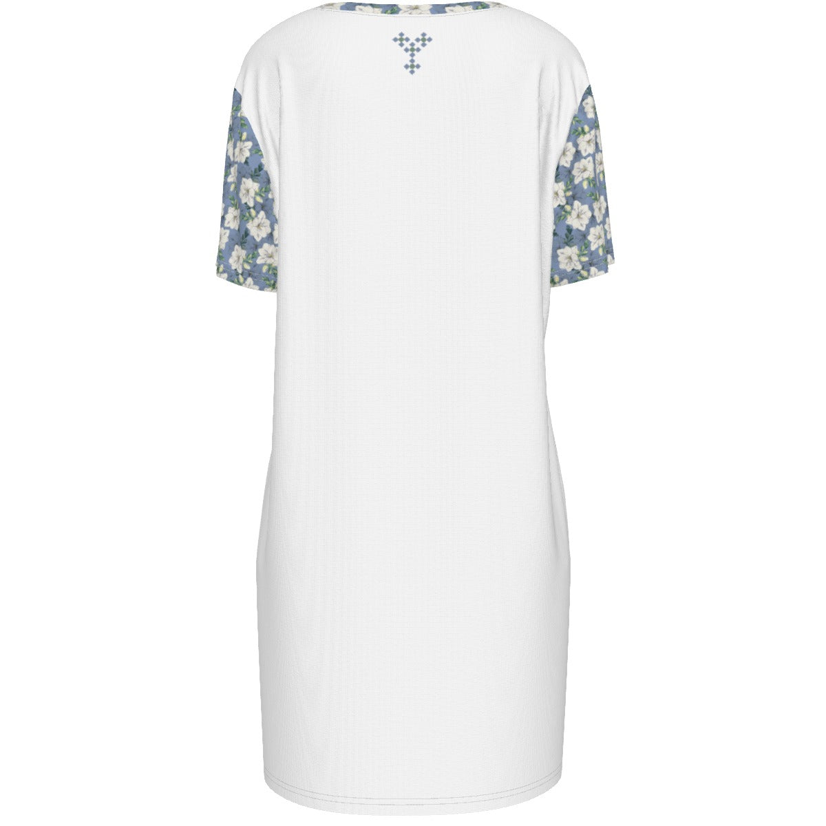 GOD DRIVEN Blue Floral Pattern Cotton Dress - WearYnobe