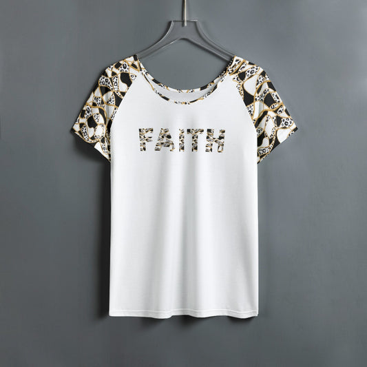 FAITH Black and White Leopard Chain Print Round Neck Shirt - WearYnobe
