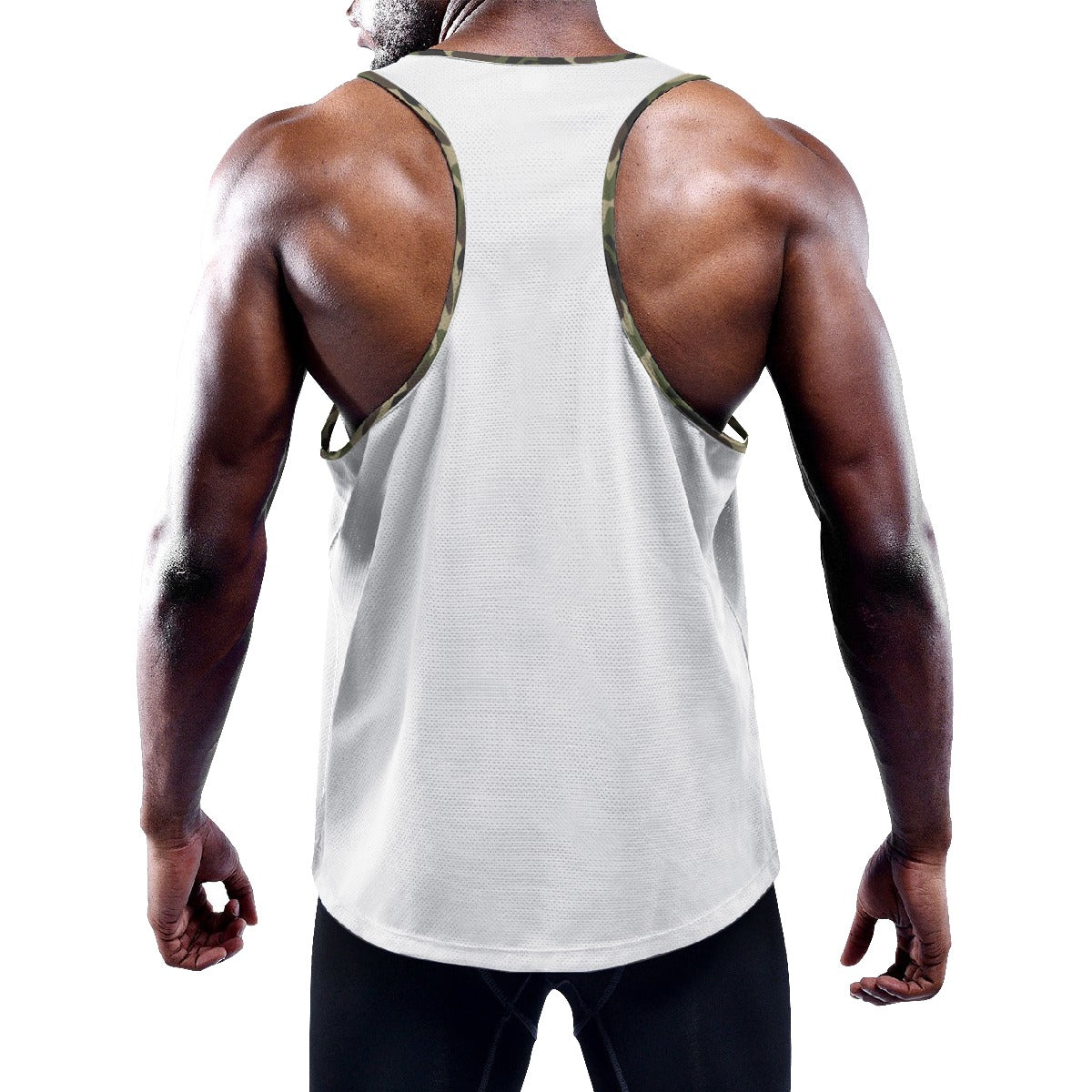 PRAY White / Camouflage Y-Back Muscle Tank Top - WearYnobe