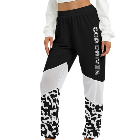 GOD DRIVEN  Black and White Camouflage Print Mesh Pants - WearYnobe