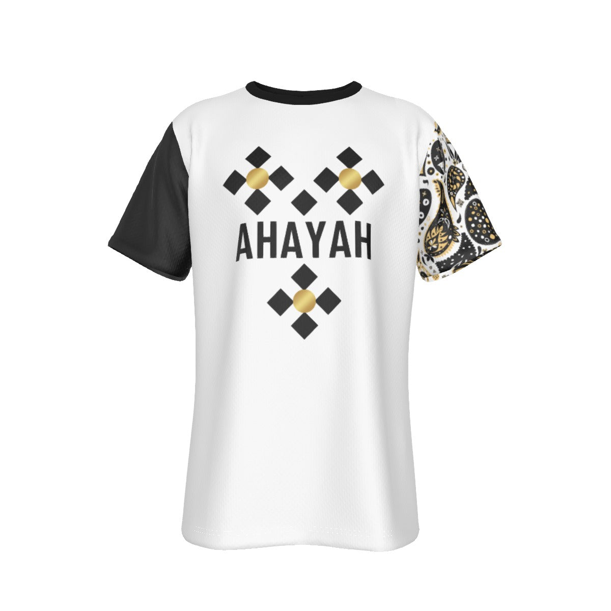 AHAYAH - Before Abraham was, I AM John 8:58 Scripture Paisley Sleeve White Jersey T Shirt - WearYnobe