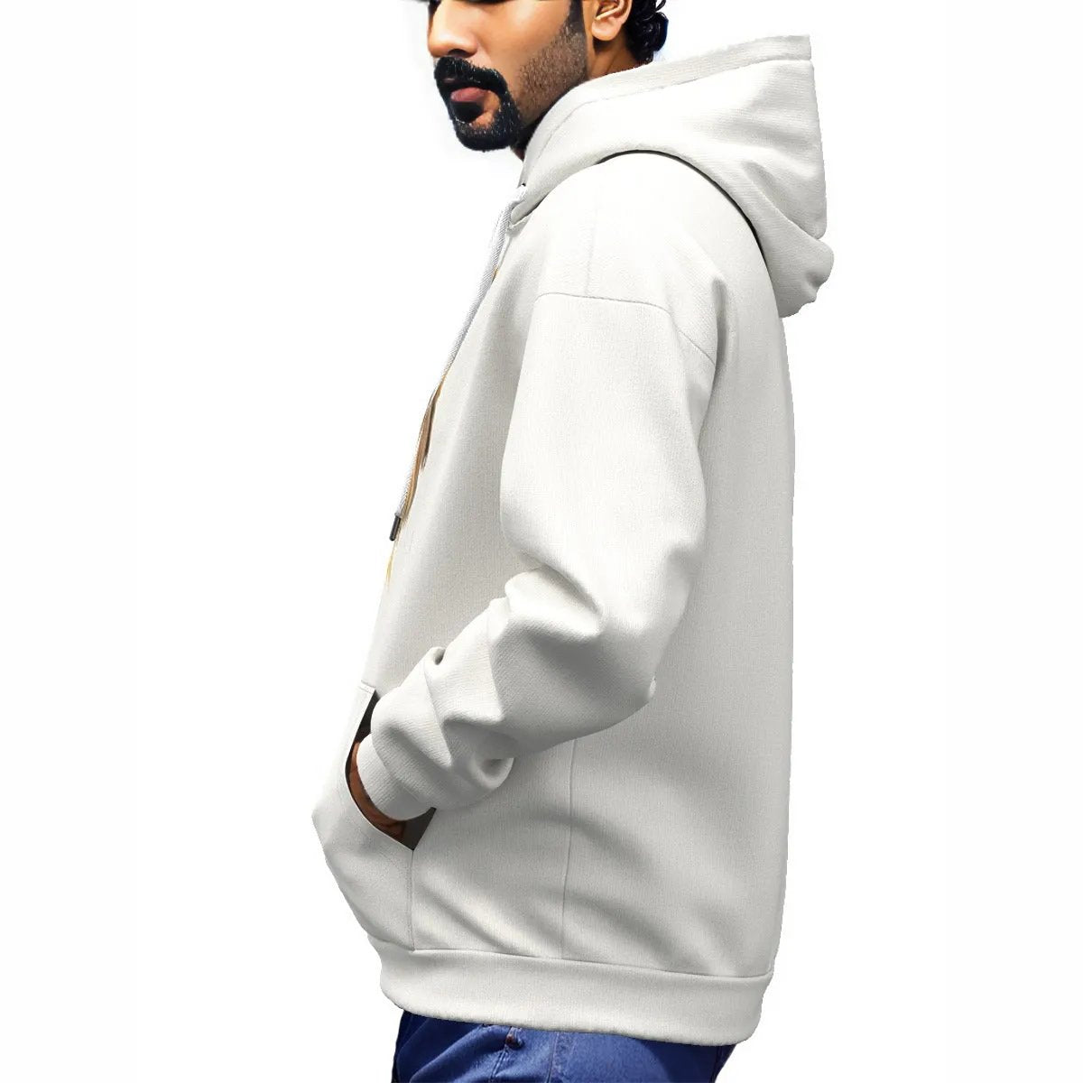 JUDAH LION Unisex White Fleece Pullover Hoodie - WearYnobe