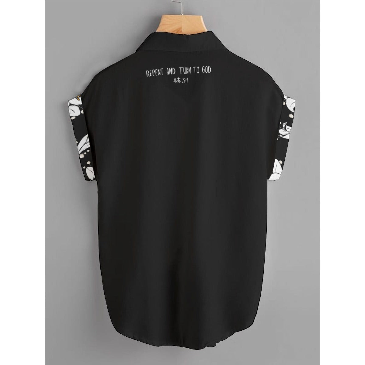 REPENT Floral Print Button T Shirt (Plus Size) - WearYnobe