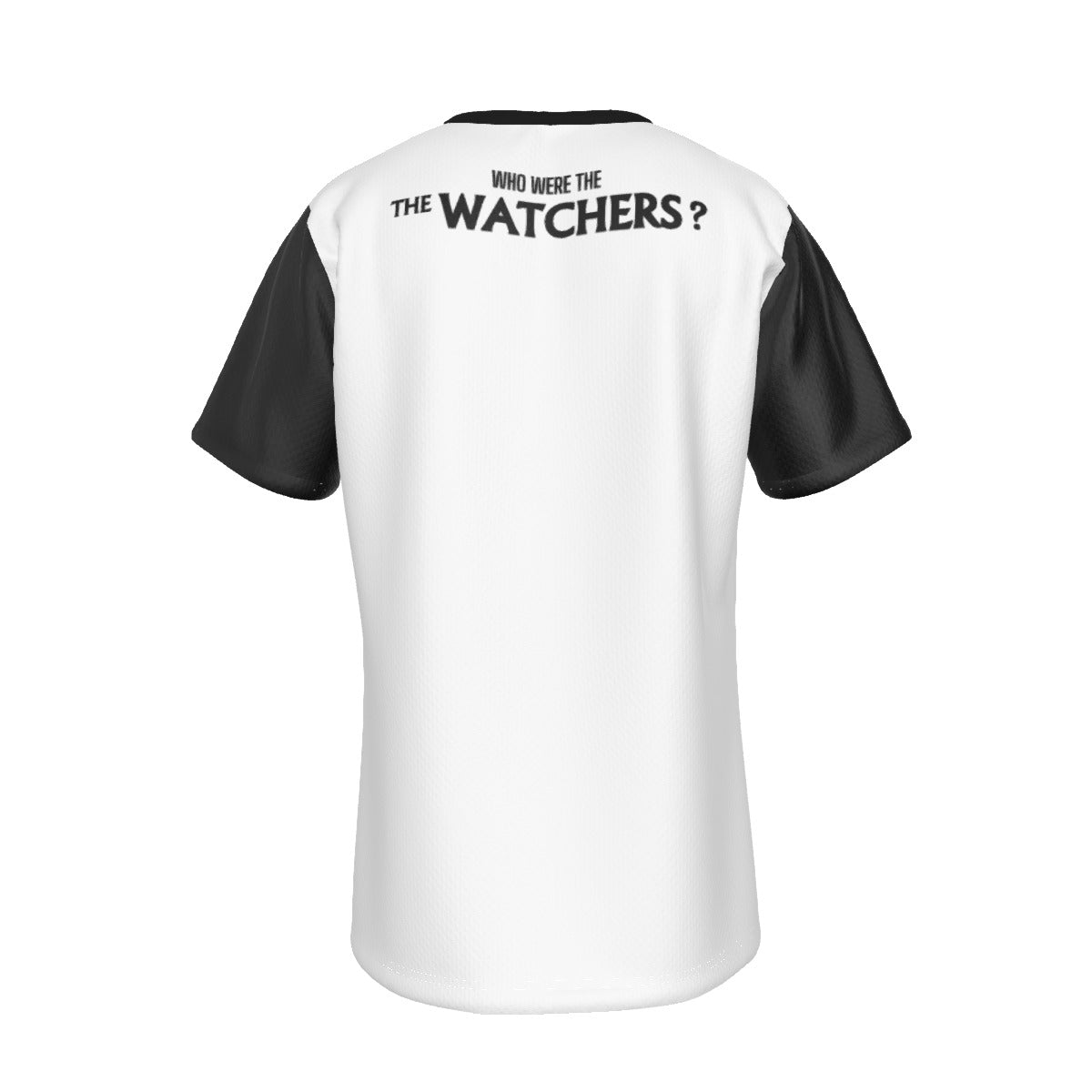 ASK ME ABOUT THE BOOK OF ENOCH, WHO WERE THE WATCHERS? Black Sleeve White T Shirt - WearYnobe