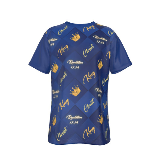 KING CHRIST Crown Revelation 17:14 Blue and Gold T Shirt - WearYnobe