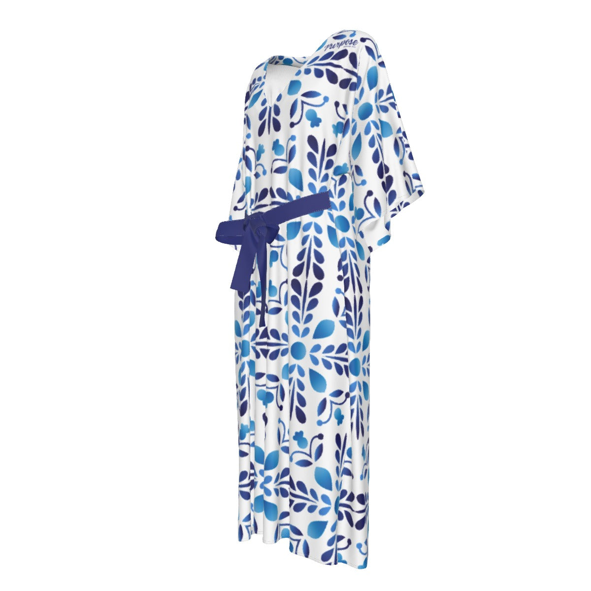 PURPOSE Jeremiah 29:11 Blue Pattern Long Dress - WearYnobe