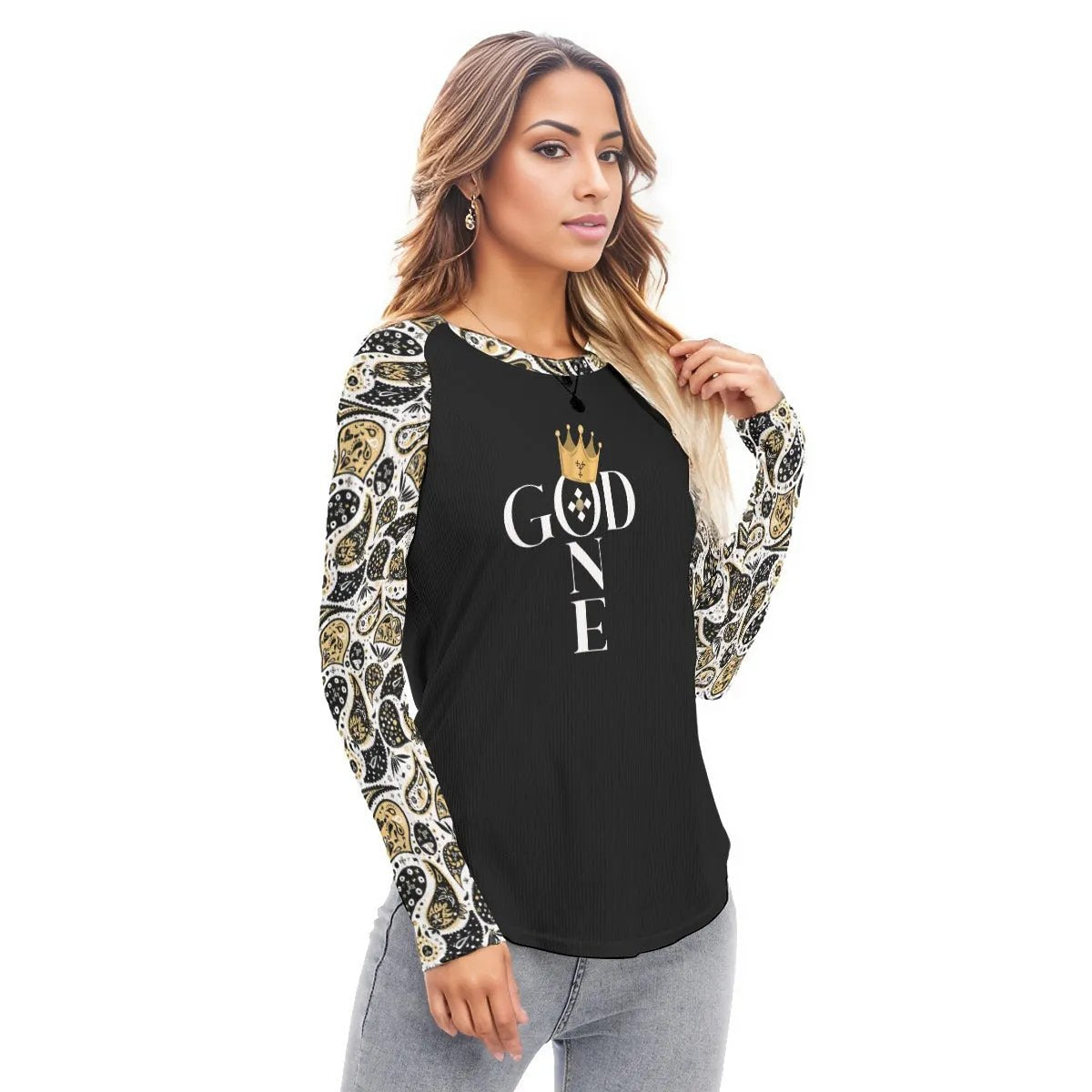 ONE GOD 1 Timothy 2:5 Scripture Paisley Long Sleeve Shirt - WearYnobe
