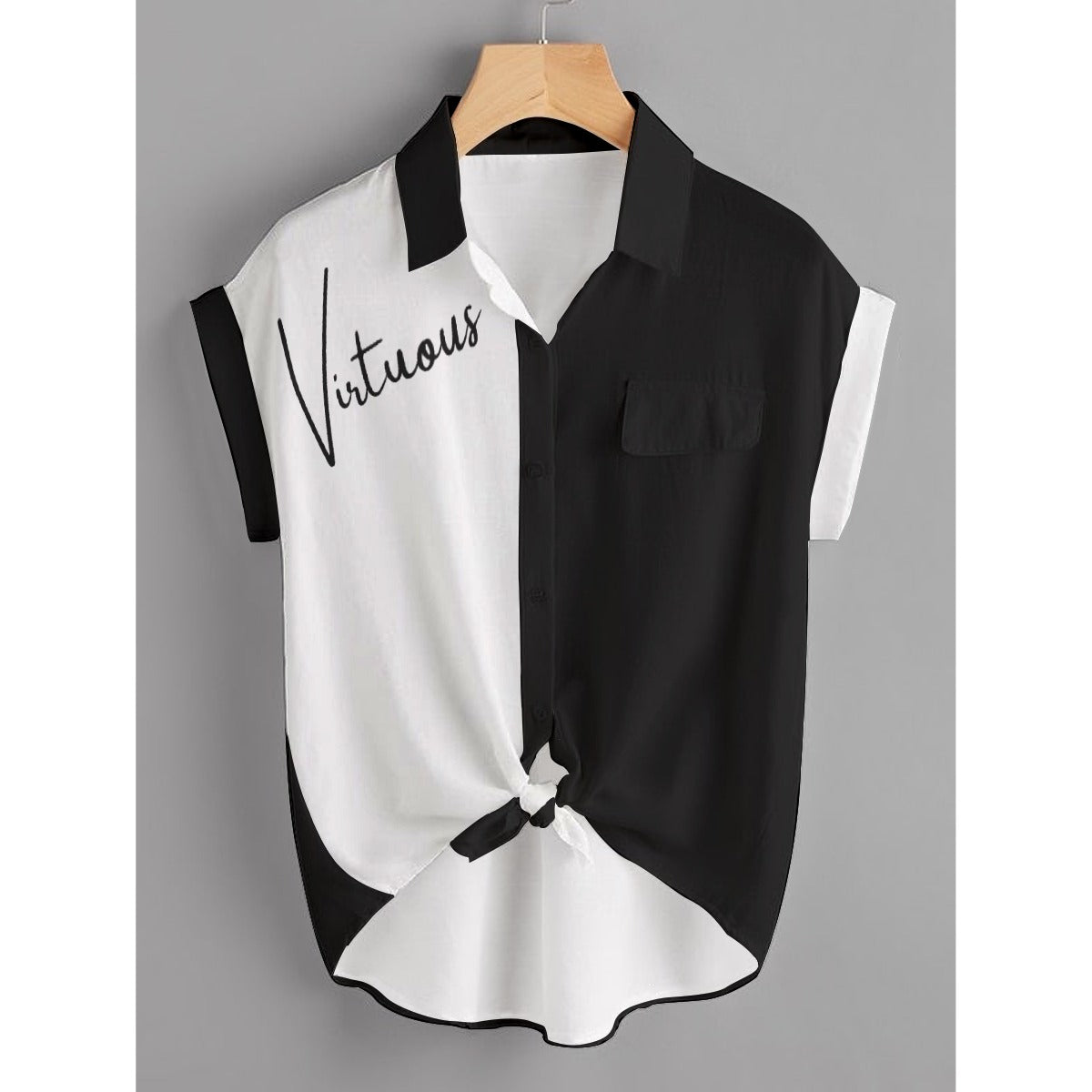 Virtuous Button T-shirt (Plus Size) - WearYnobe