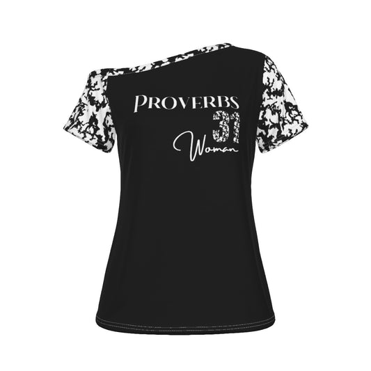 PROVERBS 31 Woman Off-Shoulder Tie Dye PrintT-shirt - WearYnobe