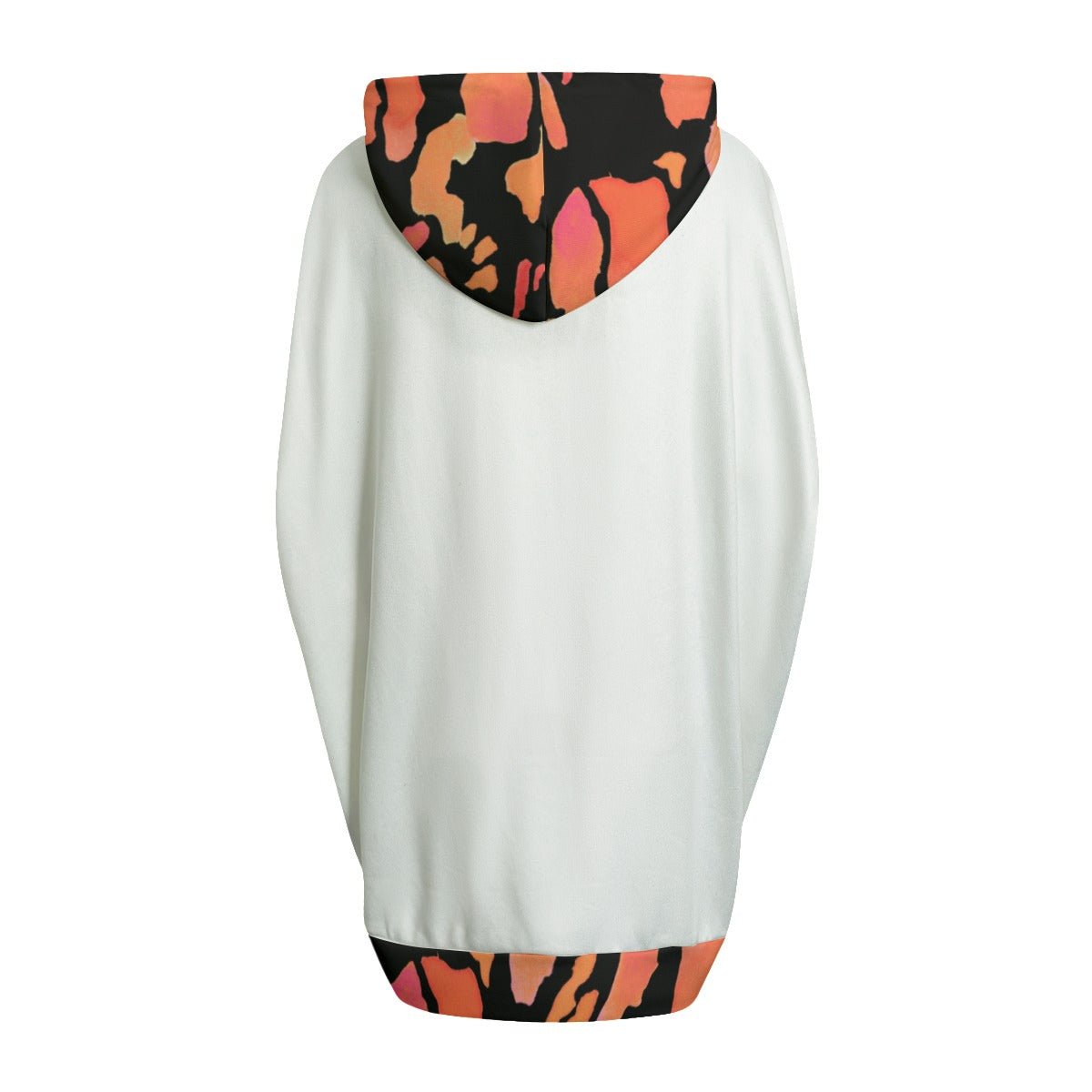 GODFIDENCE Pink Orange and Black Camouflage Print Knitted Fleece Cloak With Pockets - WearYnobe